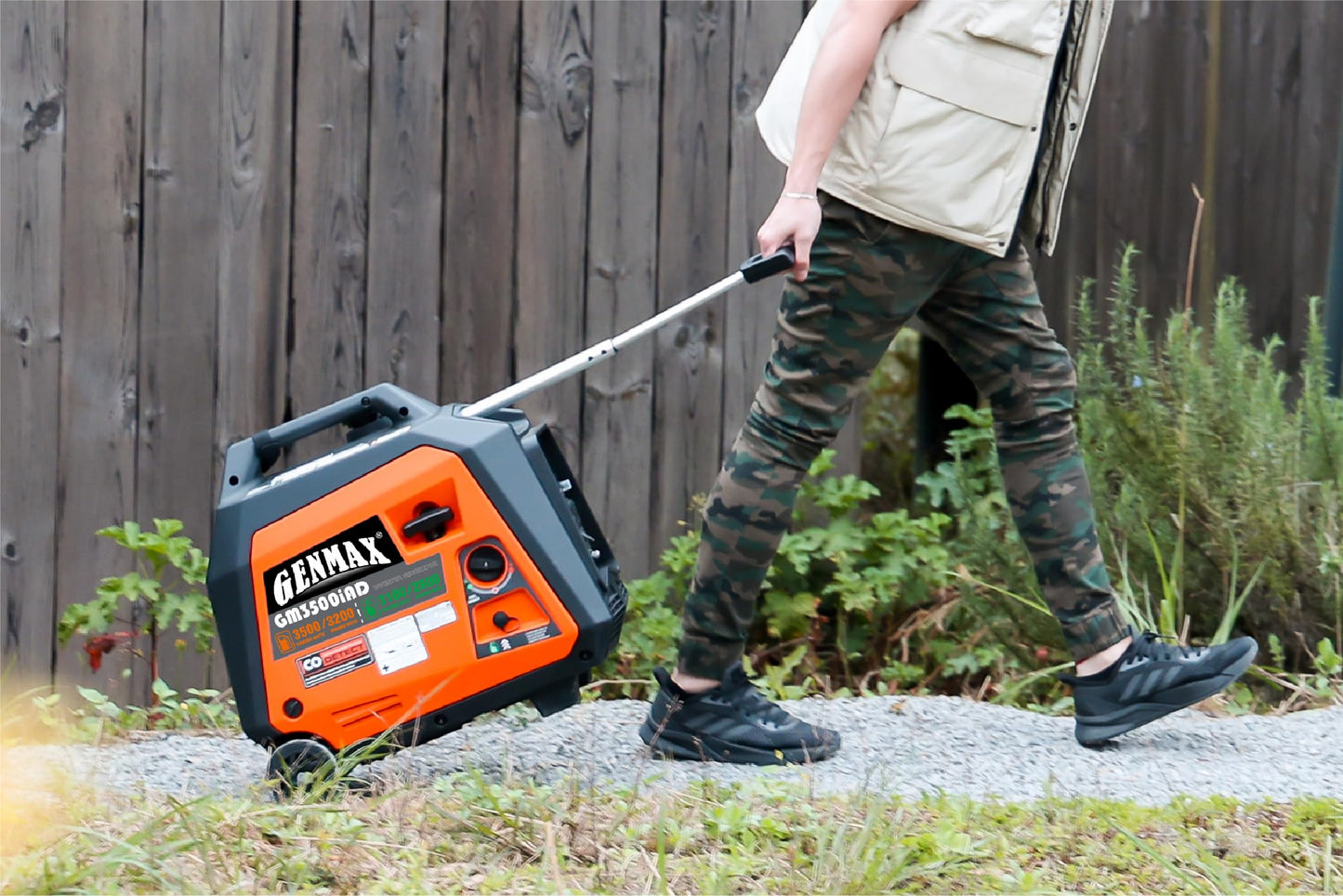 GENMAX Portable Generator, 3500W Super Quiet Gas or Propane Powered Engine with Parallel Capability, Manual start，Ideal for Camping Travel Outdoor.EPA Compliant