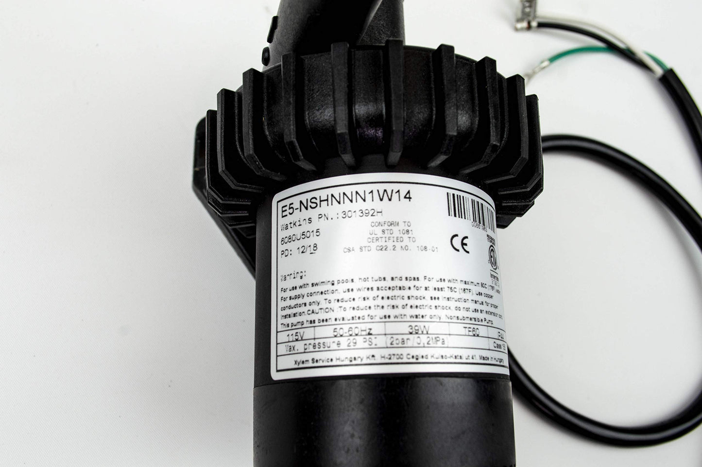 Watkins OEM CIRC Pump, E5 60HZ, Circ Pump, E5 (Silentflo 5000 & 5002 Factory Replacement) for Hot Spring, Tiger River, Limelight spas