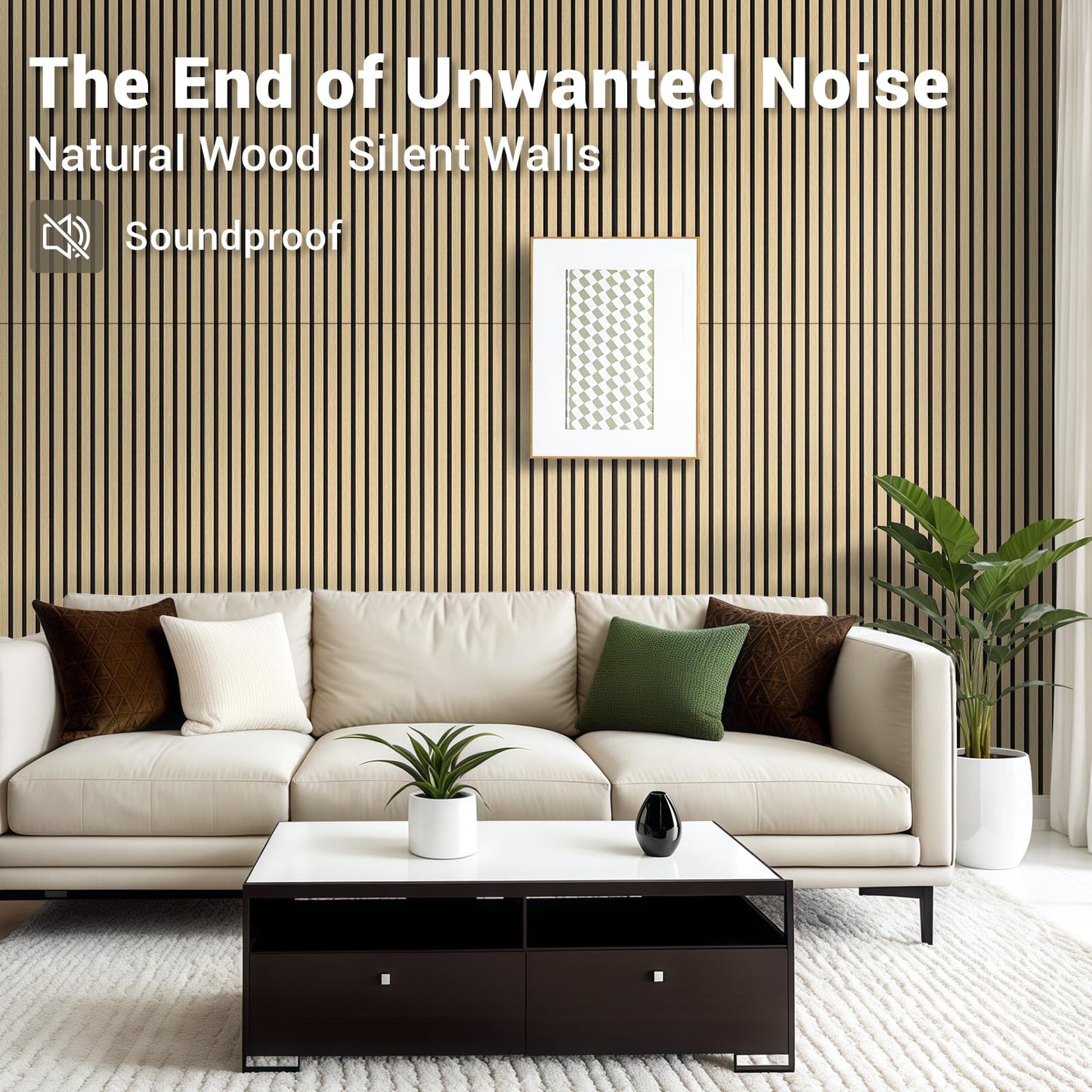 JUWEI DIRECT Wood Slat Acoustic Panels – 3D Textured Wall Panels for Noise Reduction & Modern Decor, Soundproof Panels for Bedroom, Office & Home Theater (13# Classic Oak1, 47.2 x 23.6 x 0.7 inches)