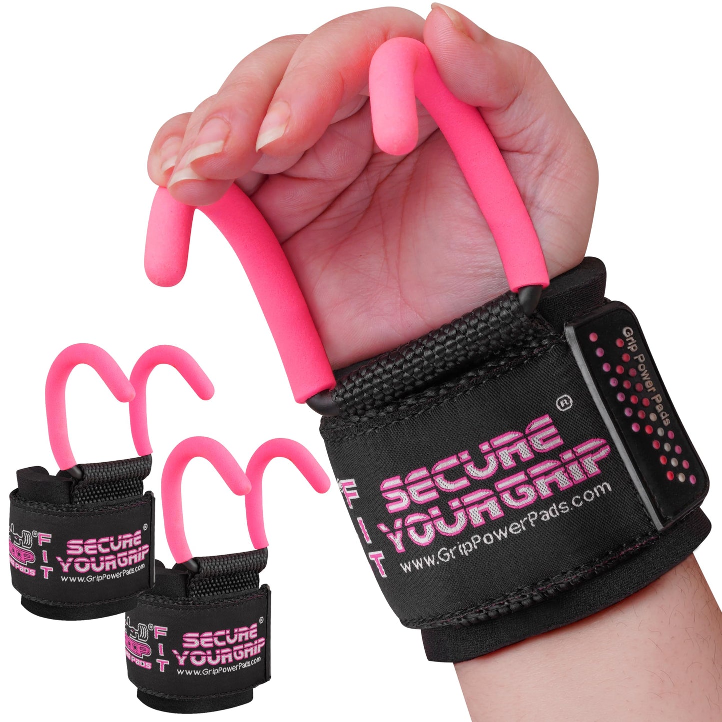 Weight Lifting Hooks with Wrist Wraps, Heavy-Duty Power Grips for Training, Deadlifts & Pull-Ups, Gym Strength Lifting Straps (Set of 2)