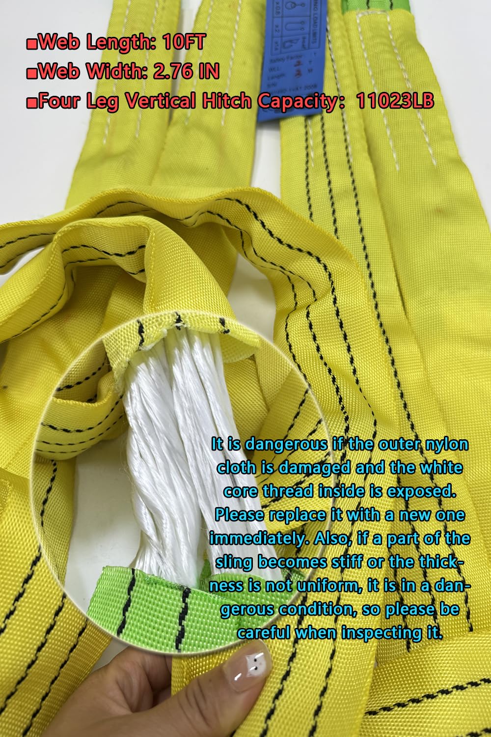 Four Leg Bridle Web Sling 10ft 11023lb Web Slings Belt Type with Hook 3.0 m 5000 kg Light Weight and Flexible Capacity Steel Sling[4leg 5.0t 3m]