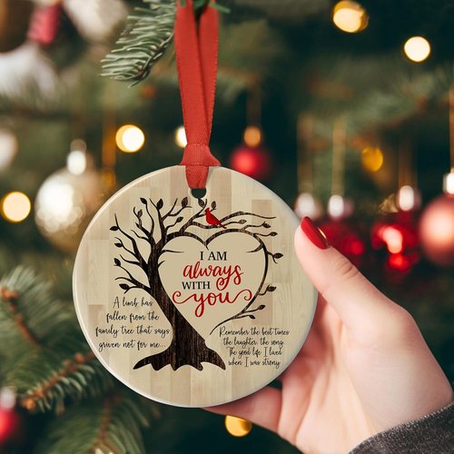 Jocidea Memorial Christmas Ornament - 'I Am Always with You' Condolence Gift for Loss of Loved One