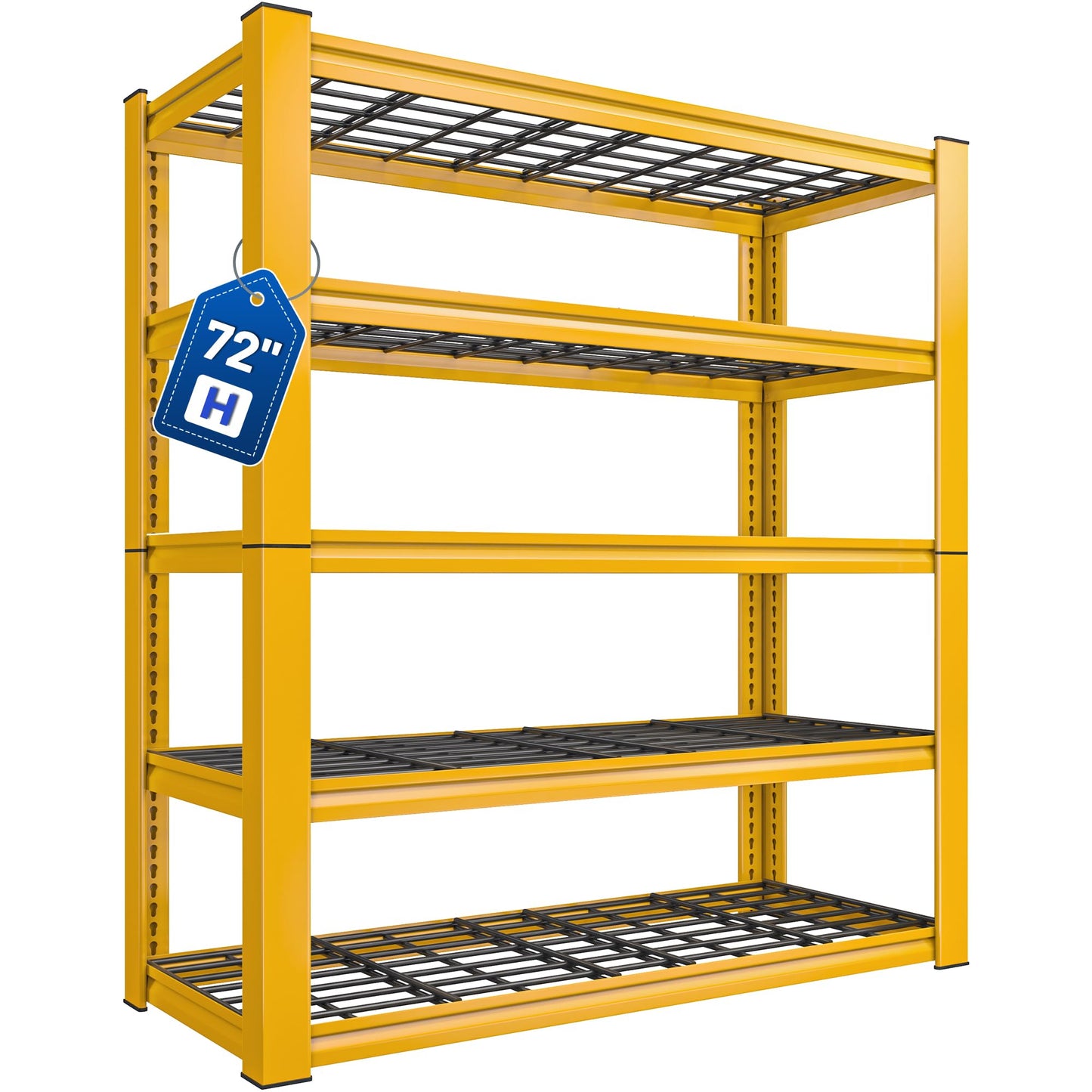 REIBII Orange Garage Shelving, 3010 LBS Heavy Duty Storage Shelves, Adjustable 5 Tier Metal Shelf for Home, Kitchen, Basement, Commercial, Warehouse, Office (72" H x 35.5" W x 16" D)