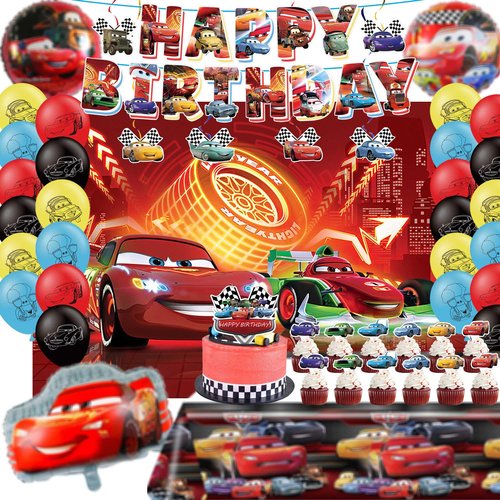 53 PCS Party Decorations Include Happy Birthday Banner, Balloons, Backdrop, Tablecloth, Toppers for Adult Theme Birthday Party Supplies