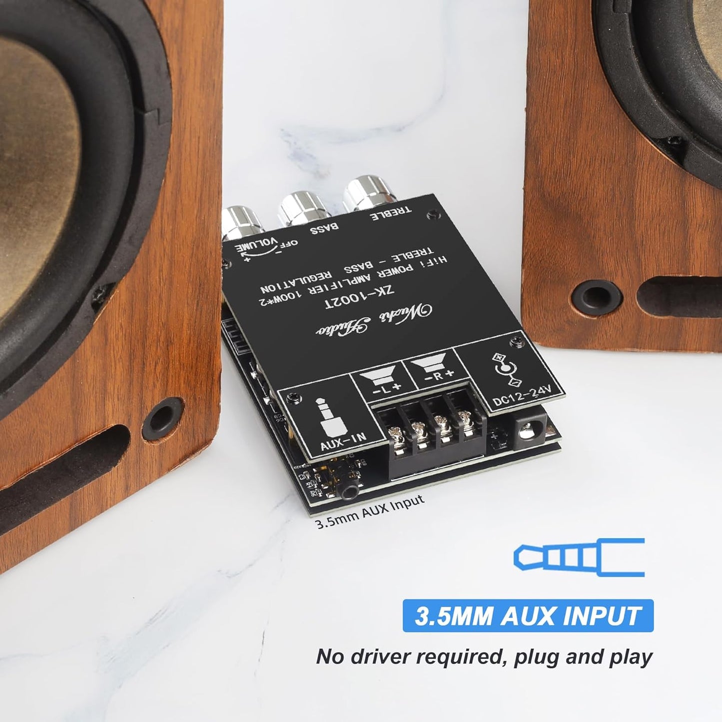 Wuzhi Audio ZK-1002T 100W+100W 12-24V (Black2 ZK-1002T) Bluetooth Amplifier Board Audio Amplifier Supports