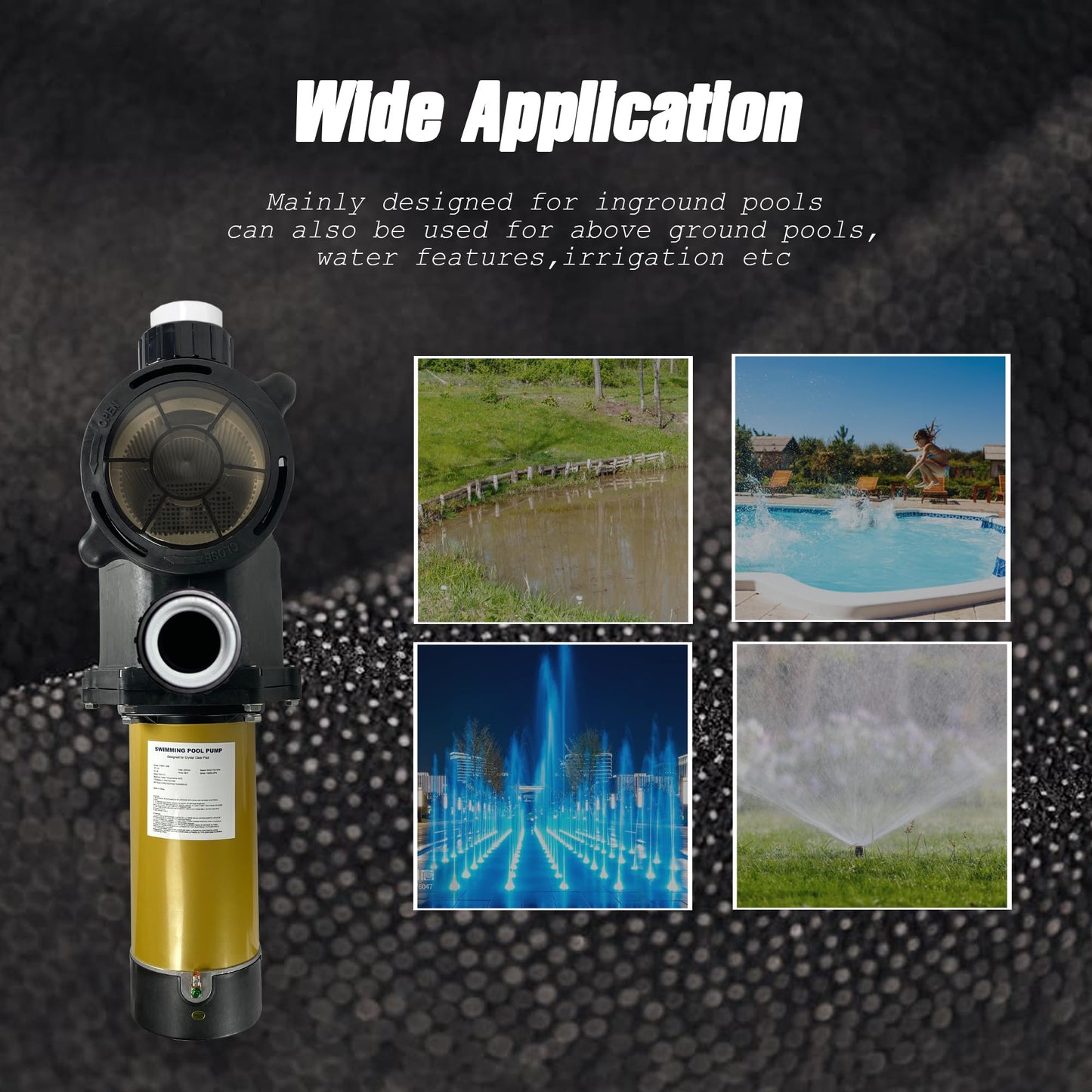 2.5HP PureBy Ingound Pool Pump, 230V Energy Saving Dual Speed Pool Motor, Flow Rate 8100GPH, 2" Port Size with 1.5" & 2" adapters