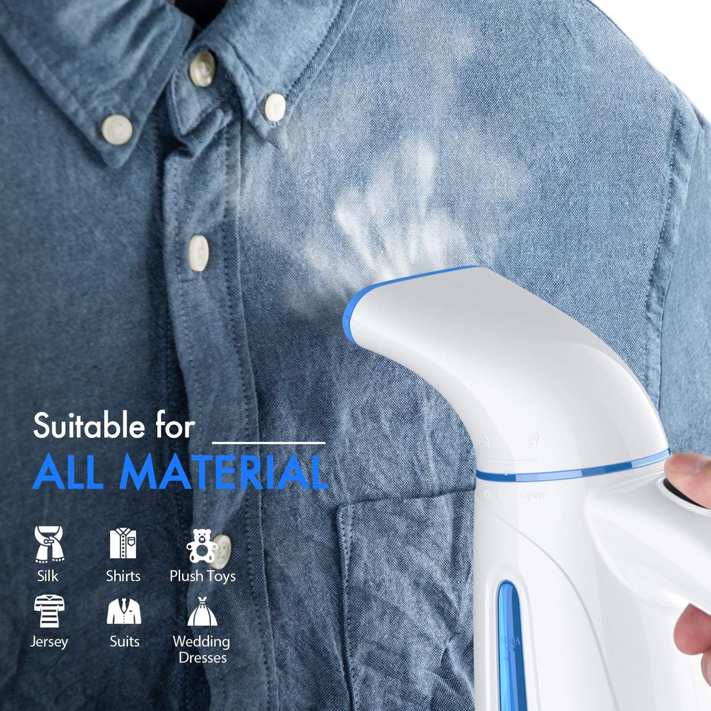 OGHom Handheld Clothing Steamer - 240ml Portable Travel Steam Iron for Garments | 120V Only