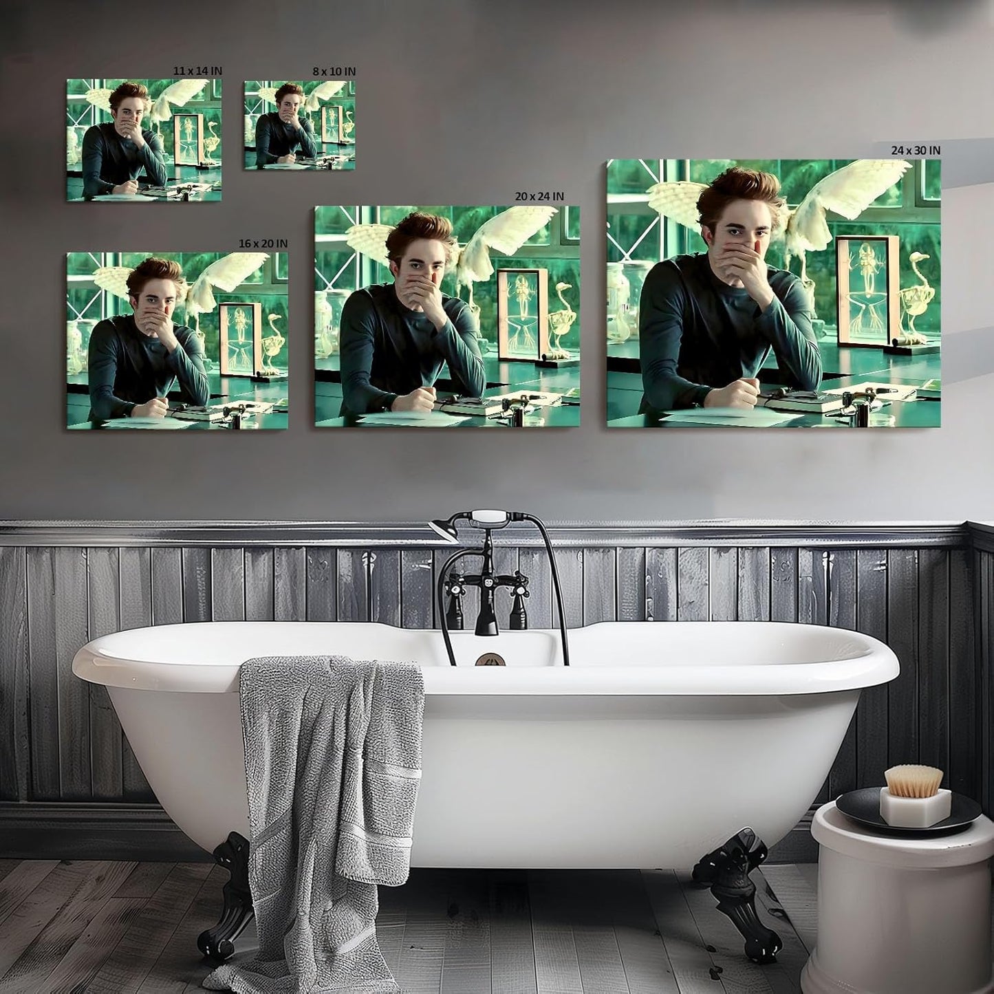Skiennix Funny Framed Canvas Wall Art - Humorous Twilight Saga Poster Print for Bathroom | 11 x 14 in