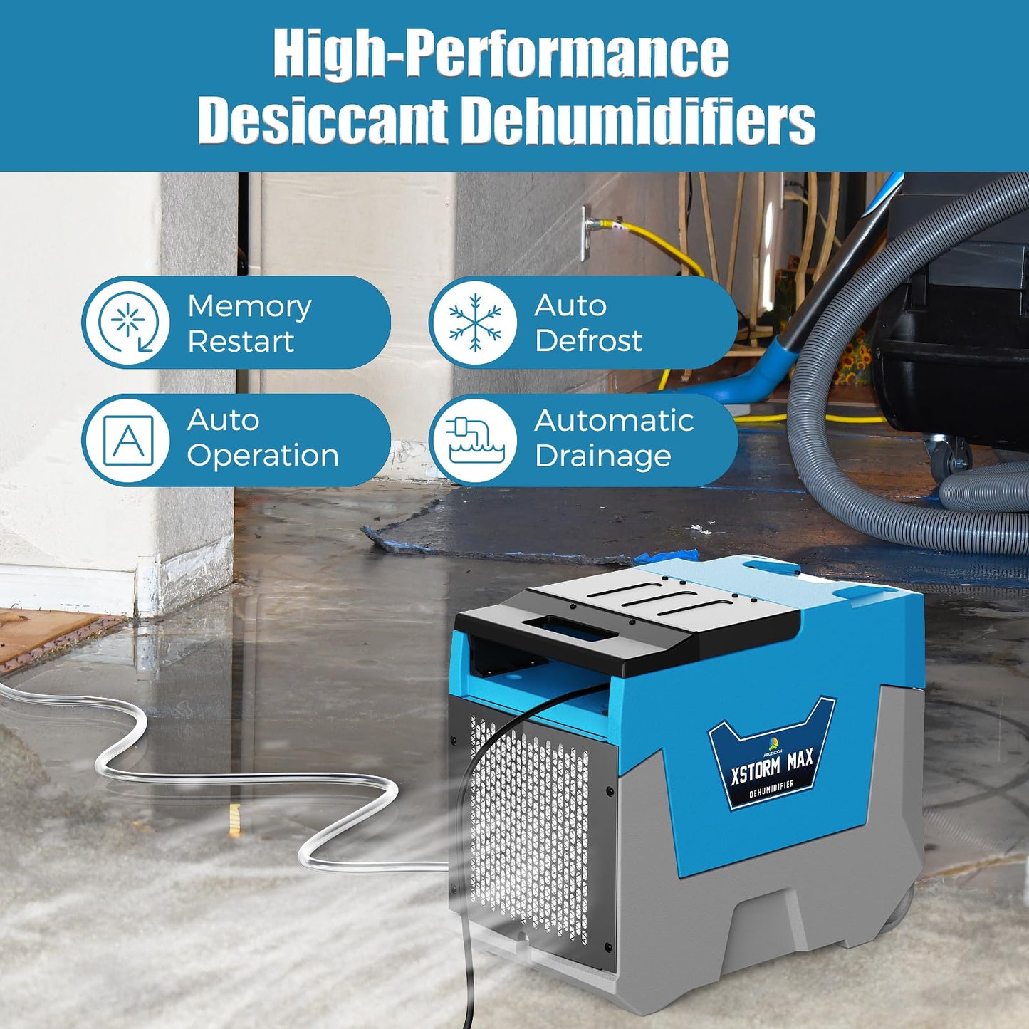 ARGENDON Commercial Dehumidifier,180 Pints Industrial Dehumidifier with Pump & Drain Hose for Whole House, Crawl Space, Warehouse, Up to 2,300 sq ft, Water Damage Restoration, 5-Year Limited Warranty