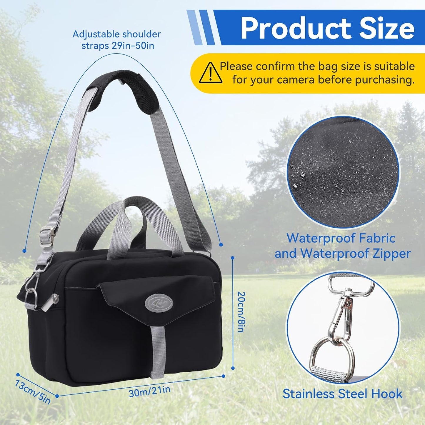 Camera Sling Bag, Waterproof Camera Crossbody Case for Men and Women, Travel Dslr/Slr/Mirrorless for Photographers