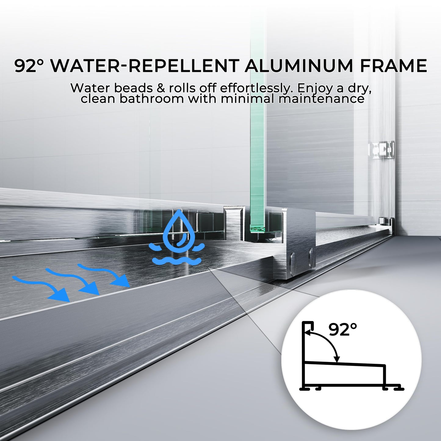 Carvmpin Glass Double Sliding Shower Door, 44-48" W X 72" H Semi-Frameless Shower Doors for Walk in Shower, with 1/4 Inch SGCC Clear Tempered Glass, Brushed Nickel