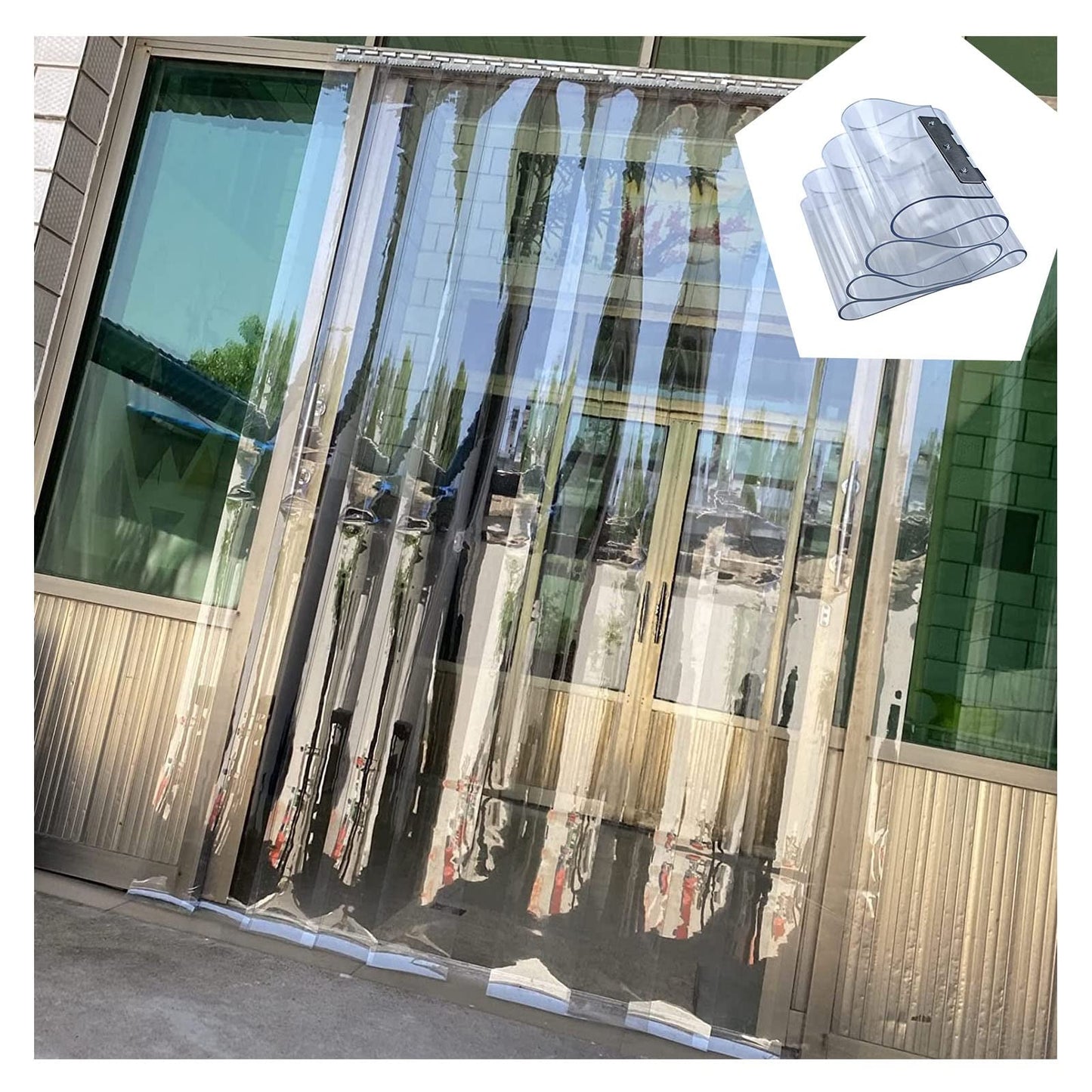 Heavy-Duty Industrial PVC Strip Curtain for Freezer Room, 1.2mm Thick Clear Vinyl Door, Energy-Efficient Divider for Garage & Patio, Durable Freezer Curtains,Size_Name,135x220cm/53.15x86.61in