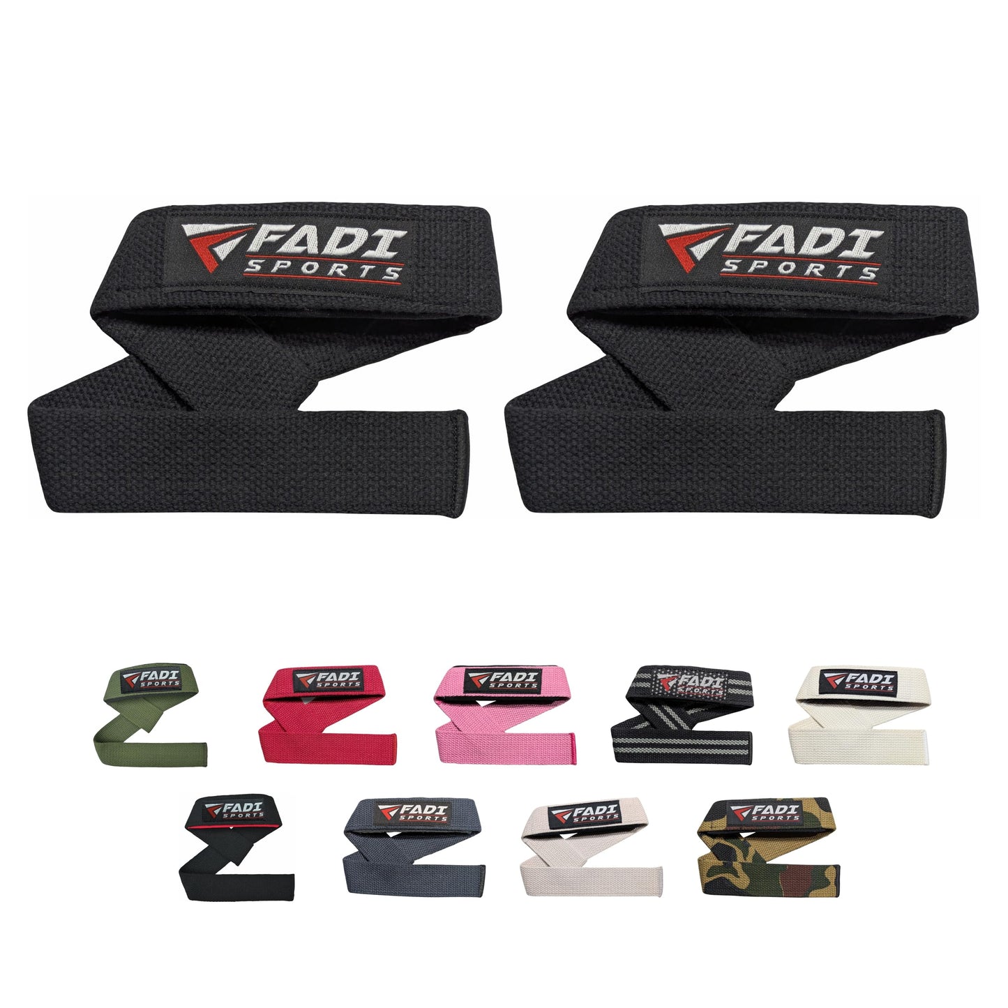 Fadi Sports Lifting Wrist Straps for Weightlifting, Bodybuilding, Powerlifting & Deadlifts – 24 Inch Cotton Straps with Padded Neoprene for Strength Training & Grip Support (Black/White)