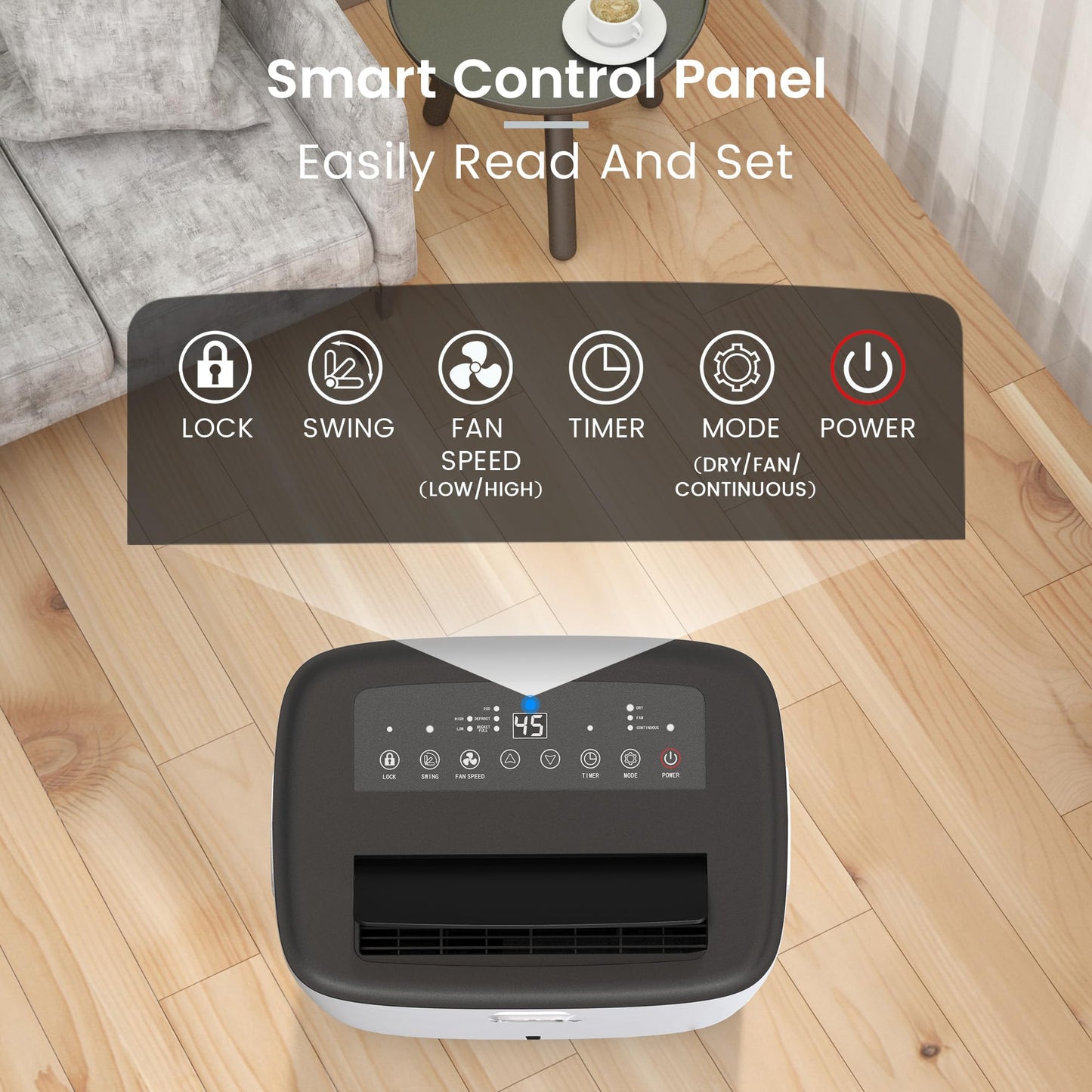 Yaufey 150 Pints Dehumidifier for Home, Basement and Large Room up to 7000 Sq. Ft., with Drain Hose, Timer, Intelligent Humidity Control and Large Water Tank