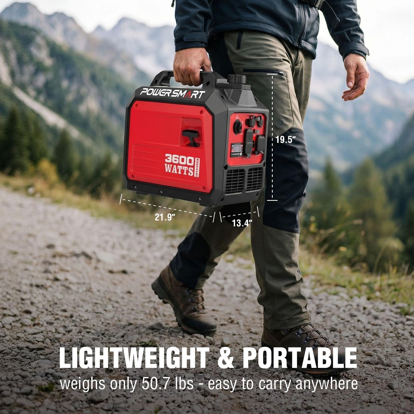 PowerSmart 3600-Watt Portable Inverter Generator, Quiet Technology, RV Ready 30A Outlet, Camping, Home use