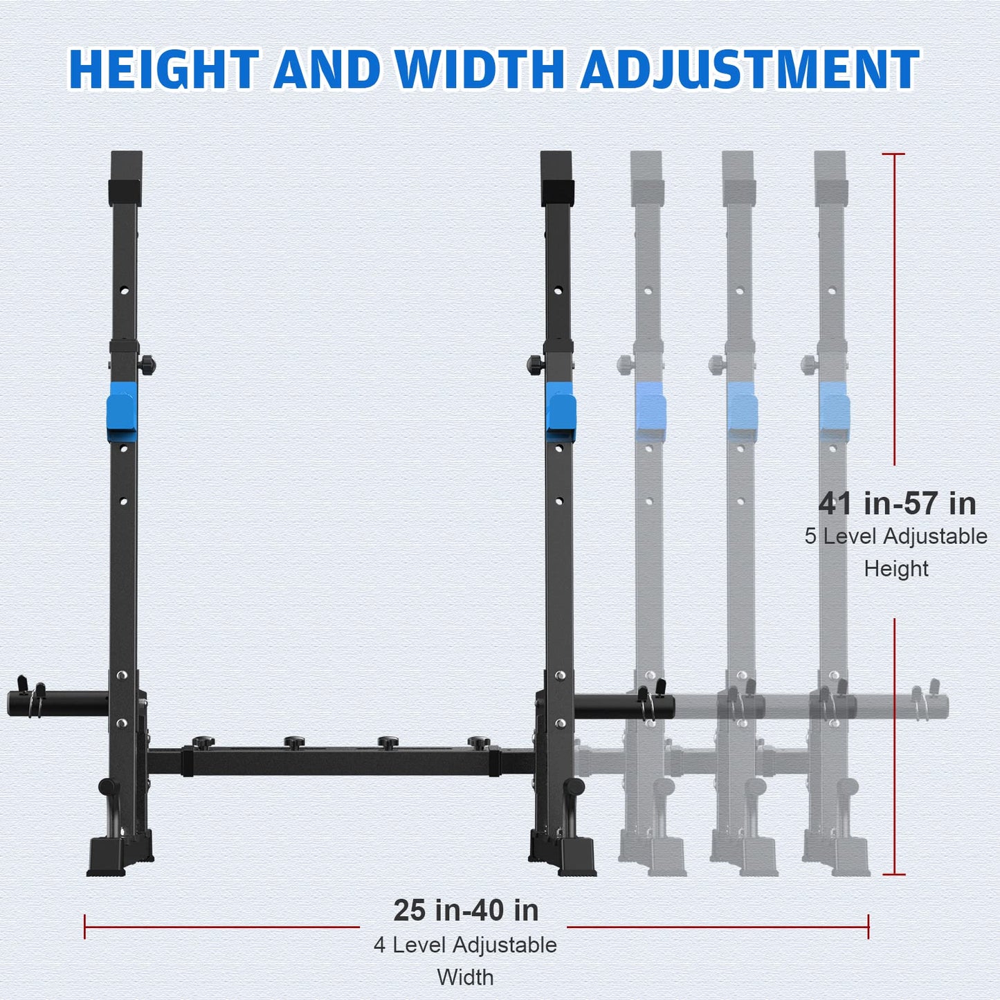 JX FITNESS Weight Bench with Squat Rack, Bench Press Rack Two Piece Set Adjustable Bench & Barbell Rack Stand for Home Gym Full-Body Workout