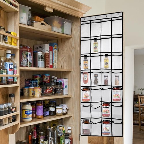 GOMAJI Large Capacity Over the Door Shoe Organizer - 28 Pockets with 4 Metal Hooks for Easy Storage