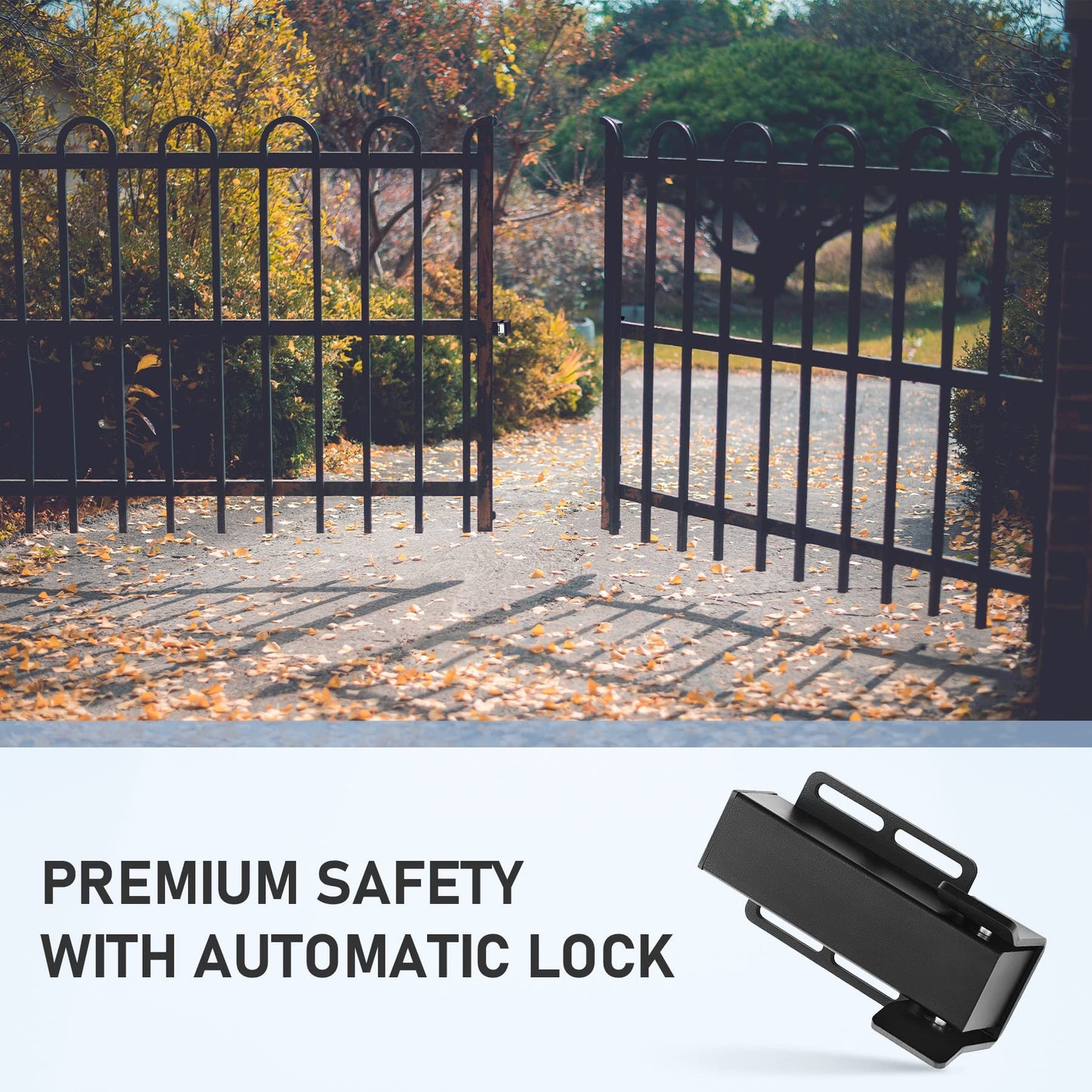 CO-Z Automatic Electric Gate Lock for Single Double Swing Gate Opener, Universal 24VDC Electromagnetic Gate Locks for Outdoor Fence, Electric Gate Latch Magnetic Gate Closer for Gate Operator System