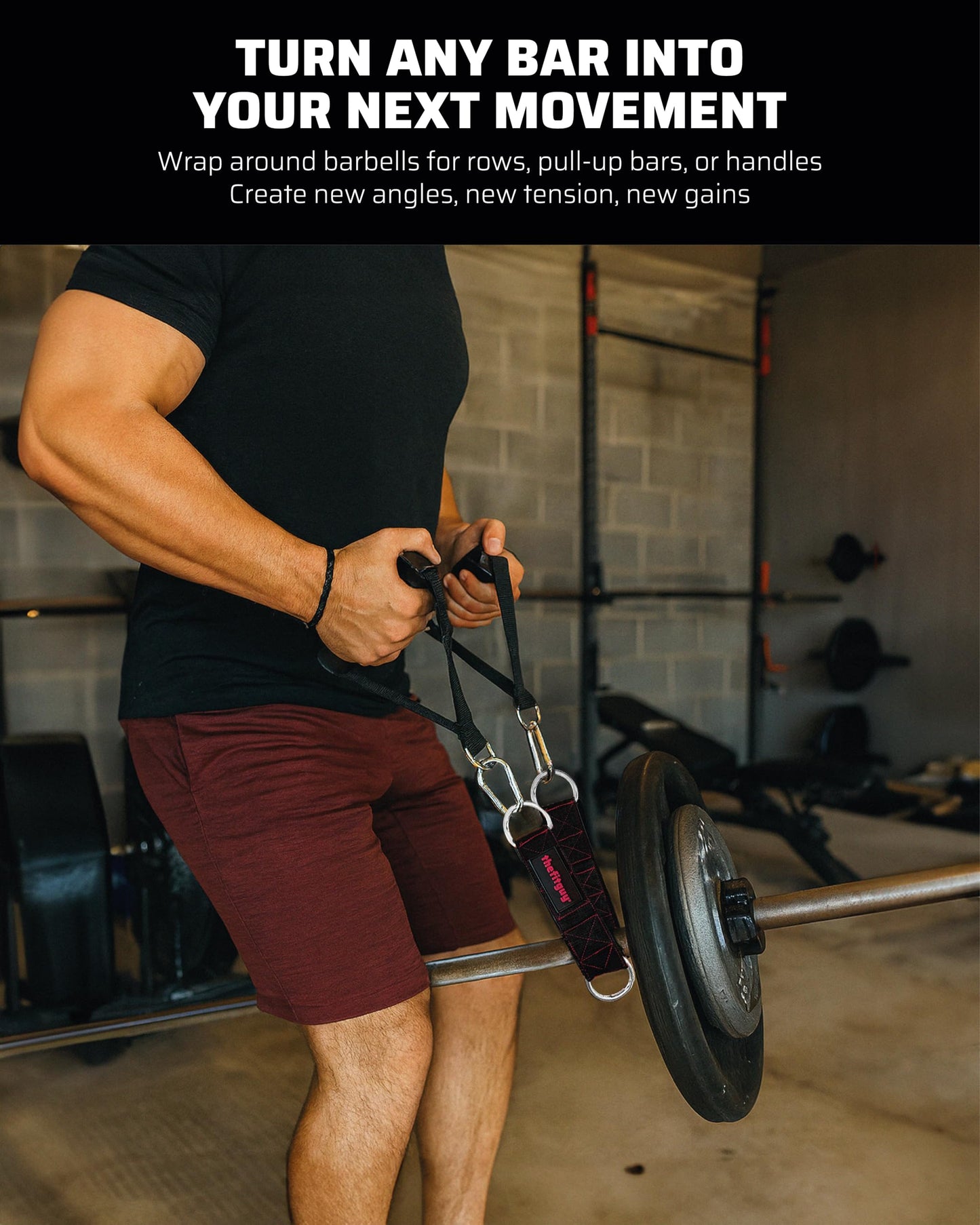 THEFITGUY Cable Extension Straps | Unlock New Grips & Exercises | 5 Adjustable Lengths | Heavy-Duty for Cable Attachments, Machines, Bars & Handles (Pair)
