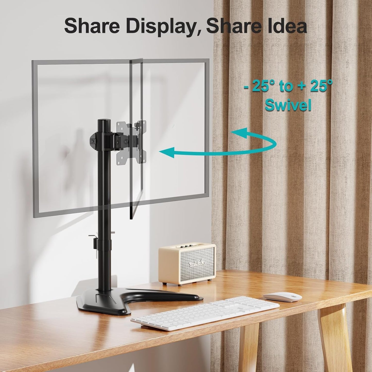 MOUNT PRO 13-32 inch/17.6 lbs 75x75 100x100 Single Monitor Stands Fits Screen, Free-Standing Computer Monitor Mount