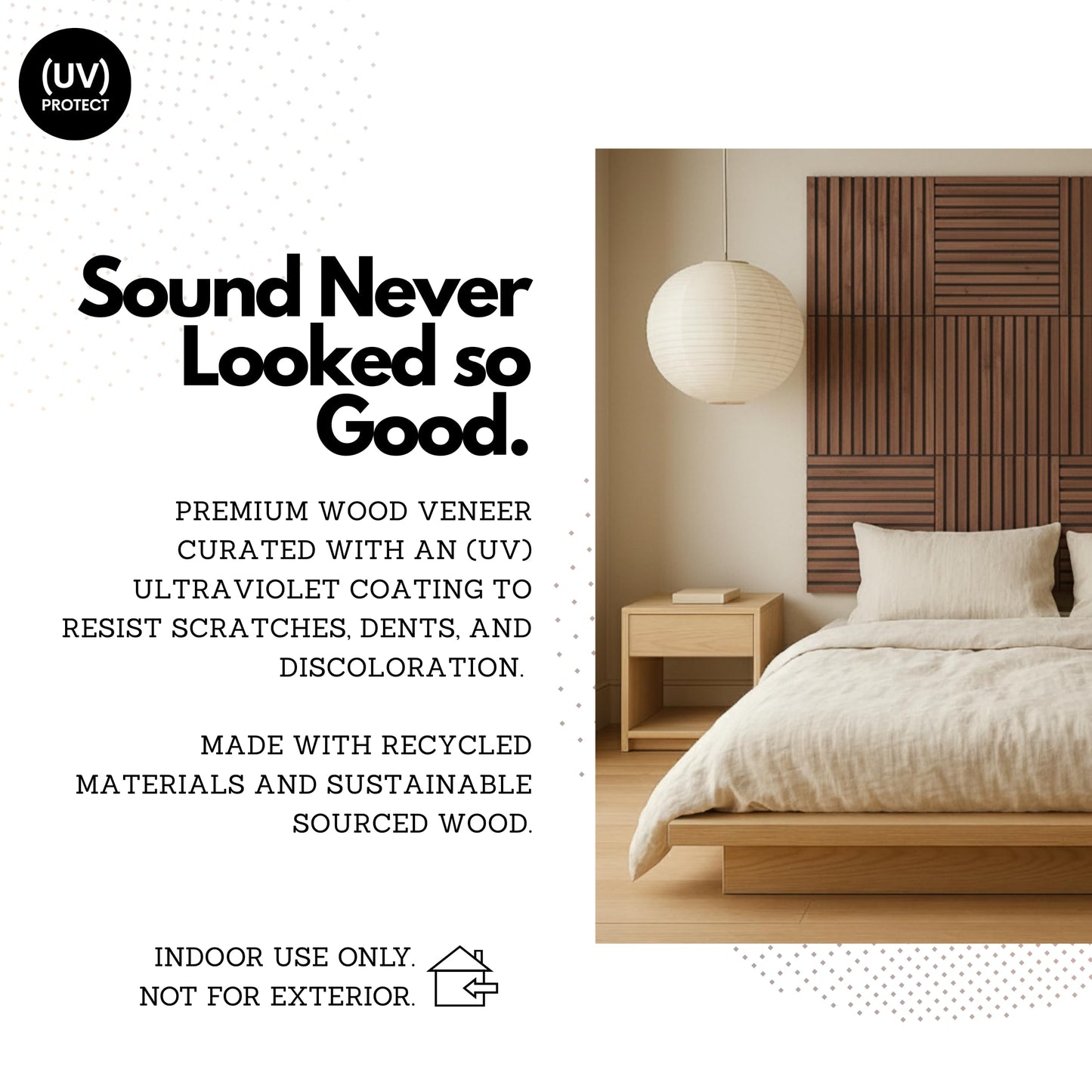 ECOACOUSTICS RT60X Peel & Stick Acoustic Wood Panels, 4-Pack 24"x24"x1" | Easy Install Sound Absorbing Wall Tiles for Home, Studio & Gaming | Fire-Retardant, Durable Design, Self-Adhesive