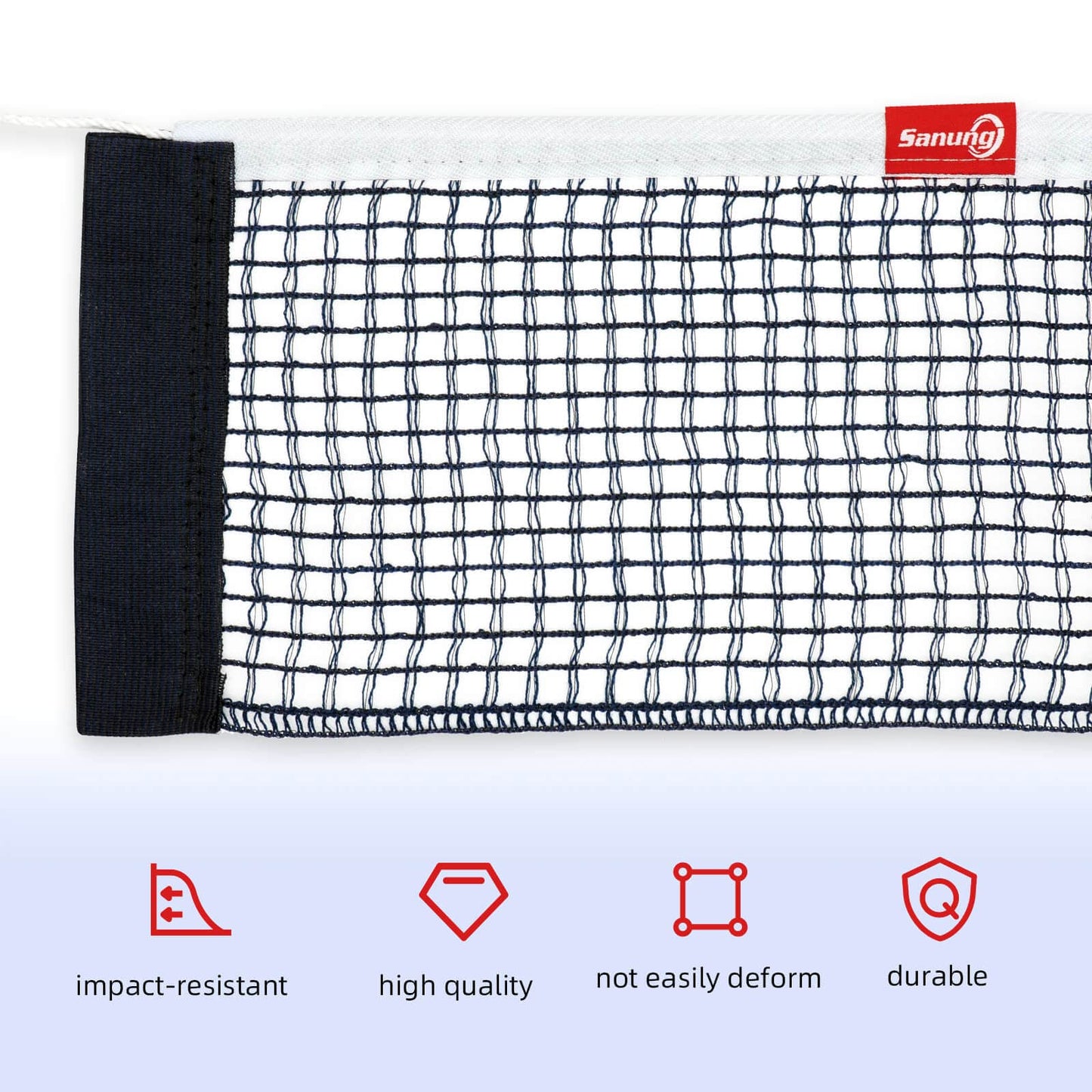 Sanung C-X1 Table Tennis Net Set, 2 Pieces Ping Pong Mesh Net with Chain for Indoor and Outdoor Training Competition Use, Easy to Set Up, Navy Blue