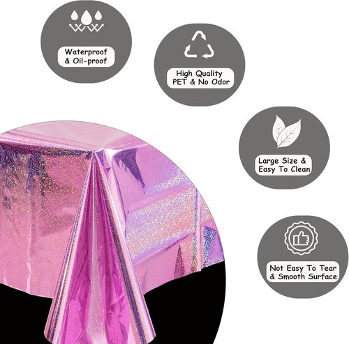 GREATRIL Disposable Pink Party Tablecloth - Rectangle Design for Birthdays & Anniversaries | 54'' x 108'' - 2 Pack