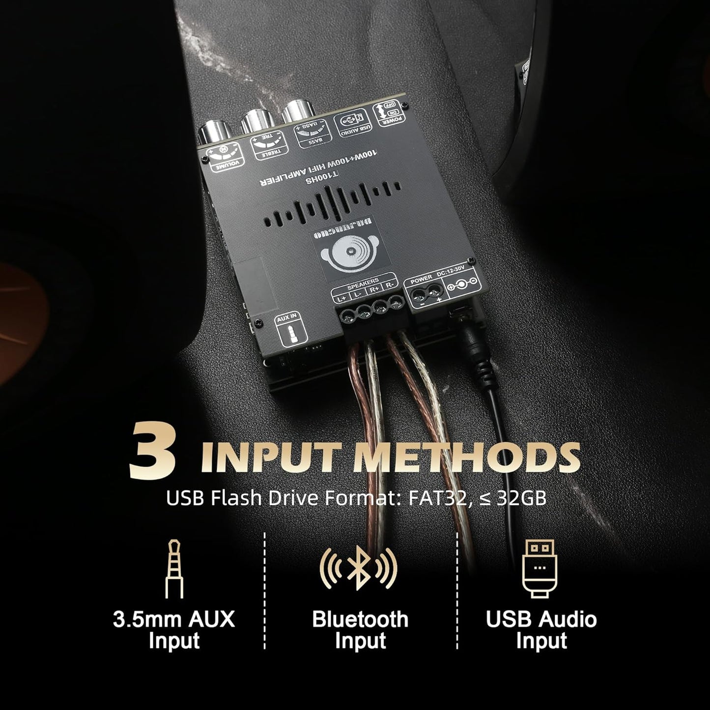 T100HS Bluetooth5.2 TPA3221 2.0 100W2,Audio Power Amplifier Board Chip Channel Power Amplifier