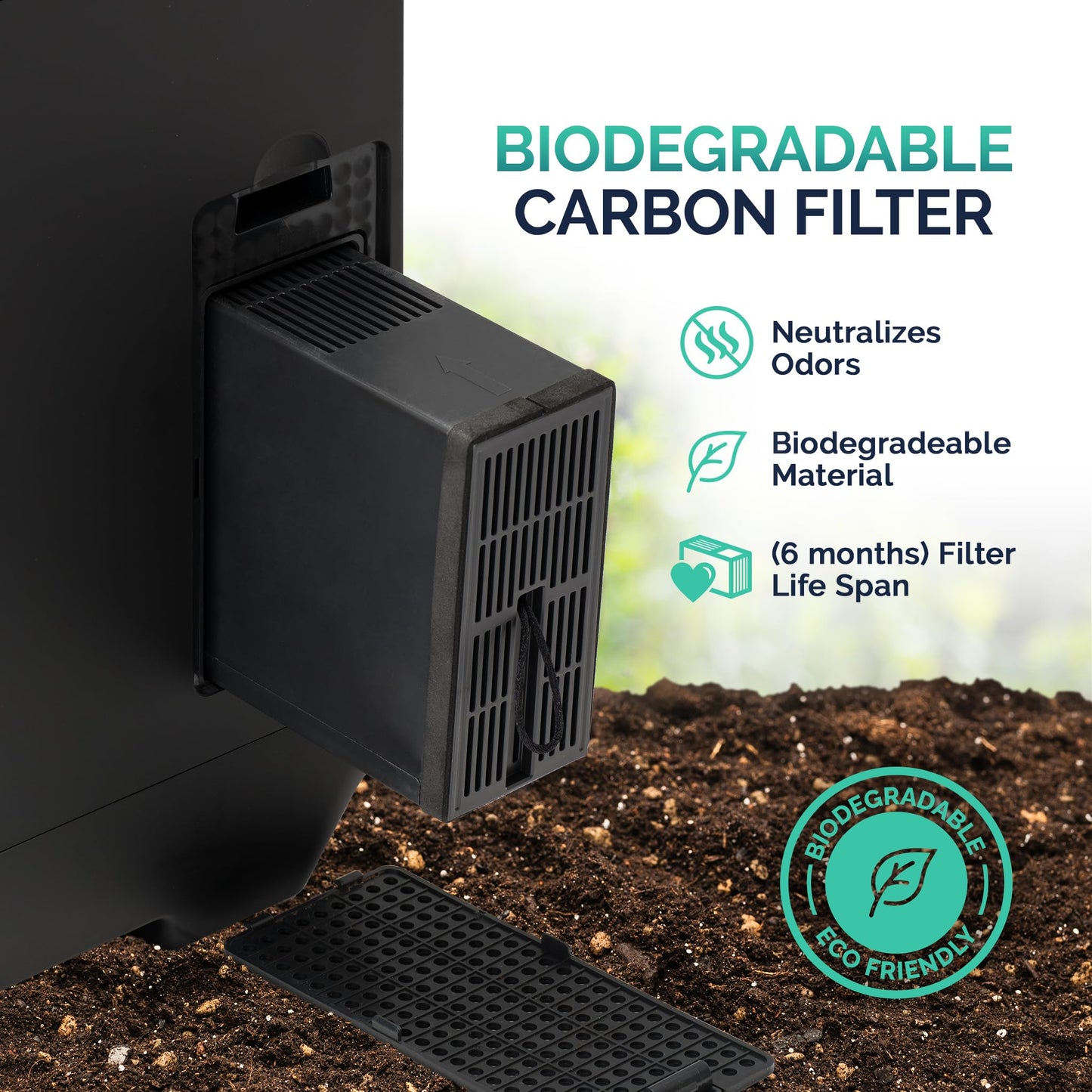 Luma® by Newair Electric Composter for Kitchen | 2.5L Odorless Kitchen Composter | Dishwasher Safe Indoor Compost Machine | 90% Volume Reduction in 3-6 Hours