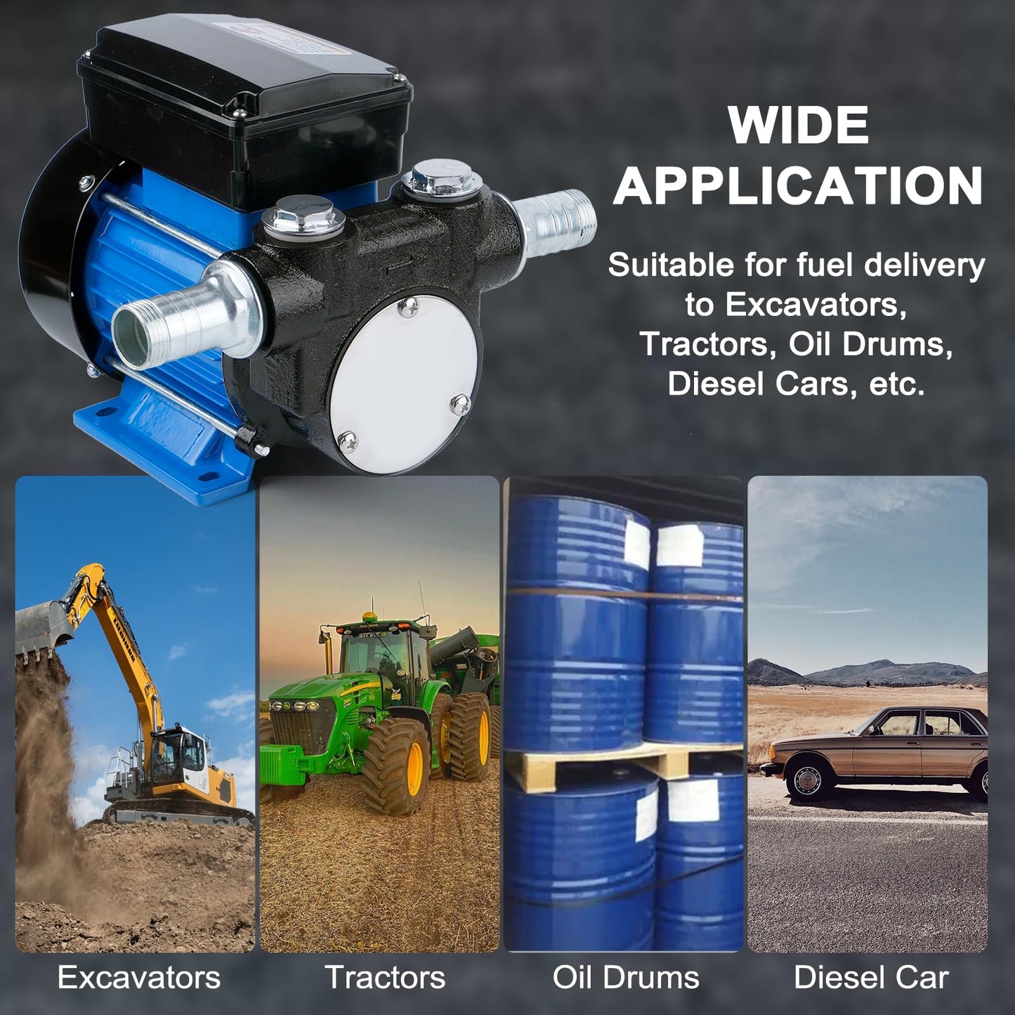 TIGEROAR Oil Transfer Pump 110V Electric Fuel Transfer Pump 18 GPM Kerosene Biodiesel Diesel Fuel Filling Oil Draining