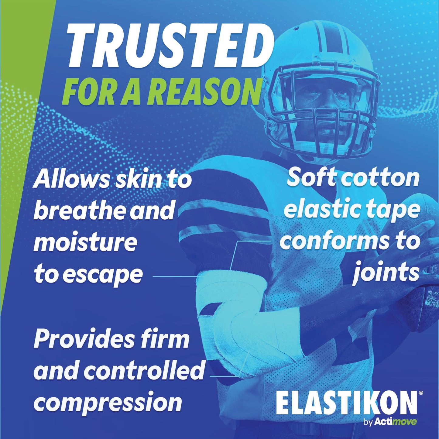 ELASTIKON by Actimove Elastic Athletic Tape - Provides Support for Sprains, Strains, Muscle Injuries - for Sport and Veterinary Applications - 1 in x 2.5 yd, 12 Rolls