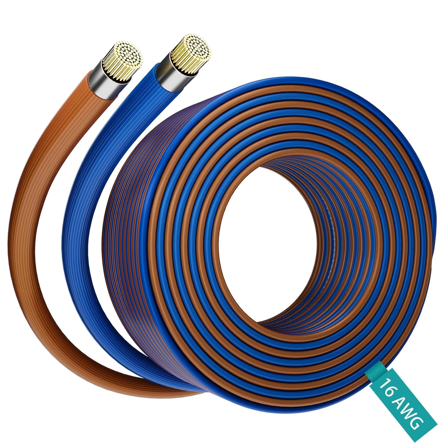 16/2 25 HiFind Gauge AWG Car Audio Speaker Wire Cable Ft, Professional Shielded OFC Zipper Wire, Transparent Soft PVC