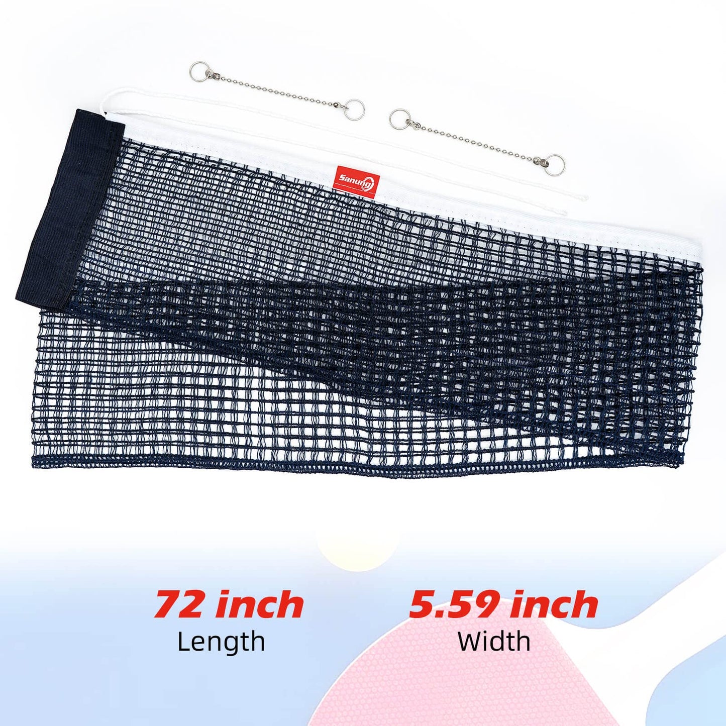 Sanung C-X1 Table Tennis Net Set, 2 Pieces Ping Pong Mesh Net with Chain for Indoor and Outdoor Training Competition Use, Easy to Set Up, Navy Blue