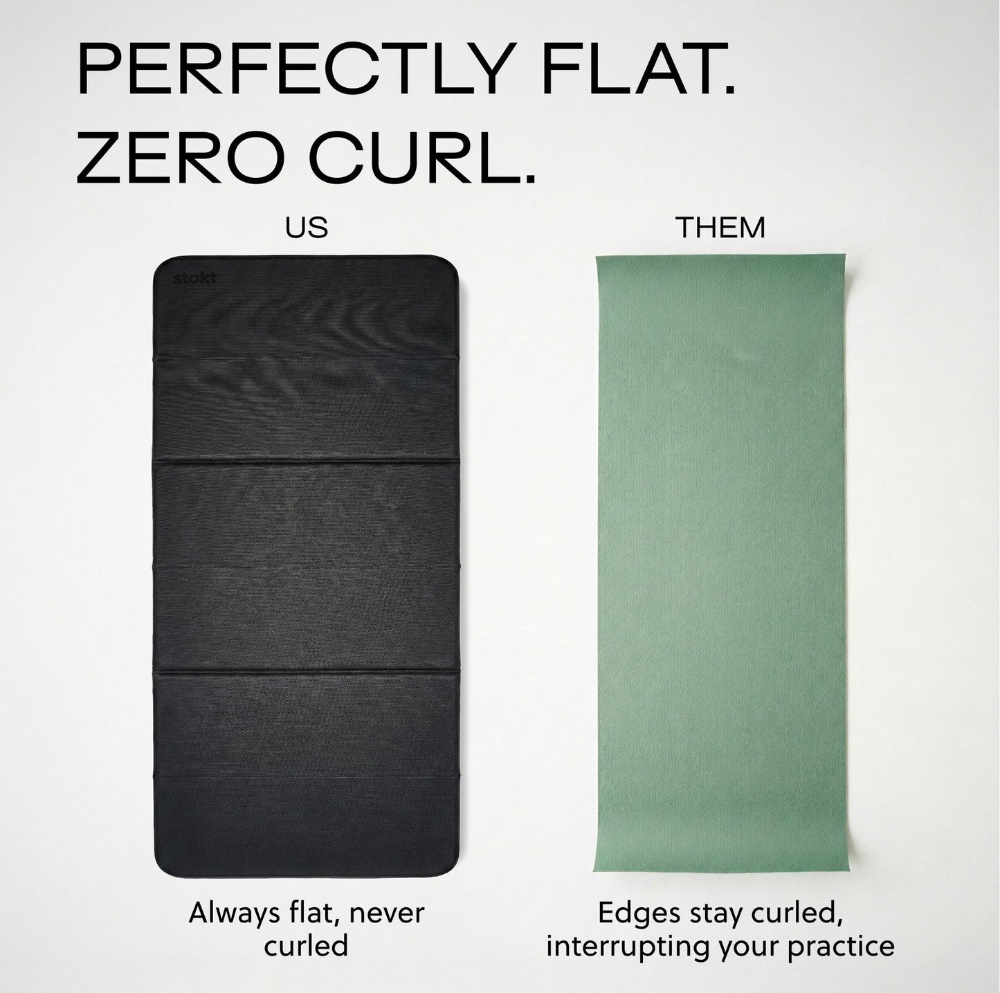 Stakt Foldable Yoga Mat Pro, 2 in 1 with Premium Textured Grip, Non Slip, Folding Exercise and Fitness Mat for Pilates, Strength Training, and High Impact Workouts - Dune