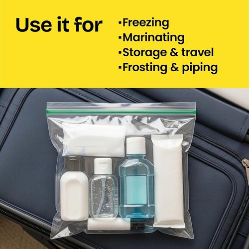 Glad Zipper Gallon Freezer Storage Bags - Set of 4 | Durable & Leak-Resistant Design