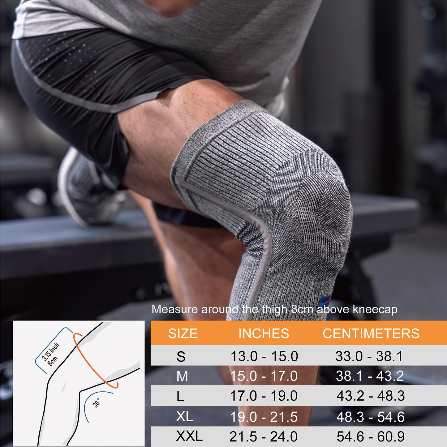 Comforband Premium Recovery Knee Compression Support – Germanium & Bamboo Charcoal Infused Knee Brace for Improved Circulation, Joint Stability, and Pain Relief (X-Large)