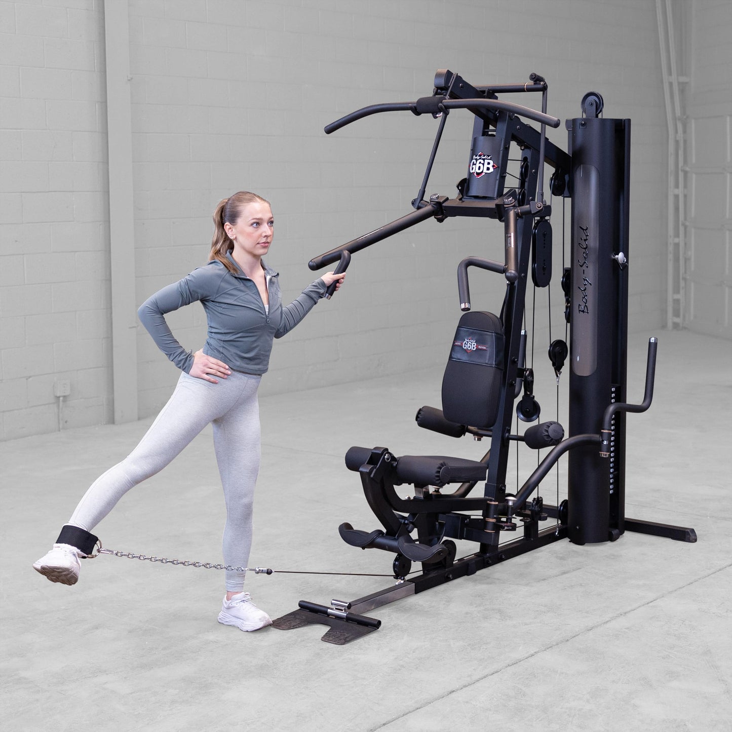 Body-Solid (G6B) Bi-Angular Multi-Station Gym, Arm & Leg Strength Training Equipment, Functional Exercise Workout Station for Weight Lifting and Bodybuilding, 210 lb Weight Stack