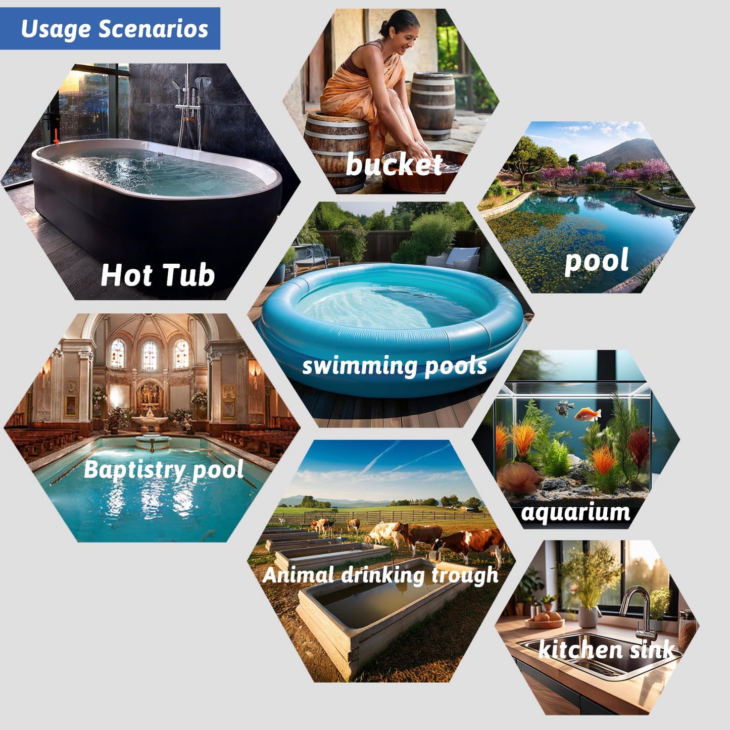 XCLBTFDC 2000W Immersion Water Heater Portable Electric Hot Tub and Pool Submersible Water Heater with WiFi Timer and Auto Shut Off for Spa, above ground pool, Bathtub, Swimming pool and Baptistry