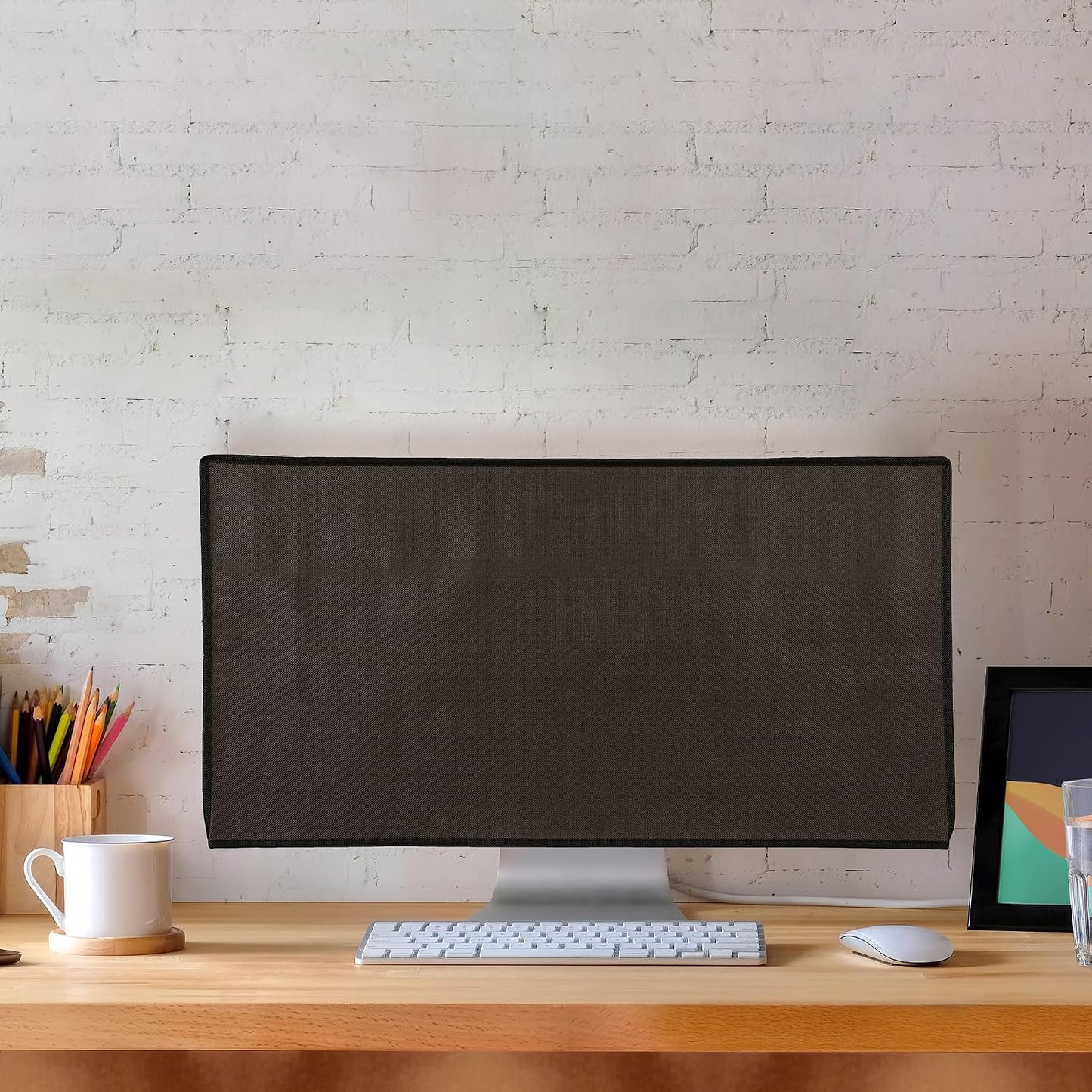 34-35" kwmobile Monitor Cover Compatible with Monitor - Dust Cover Computer Screen Protector - Dark Grey