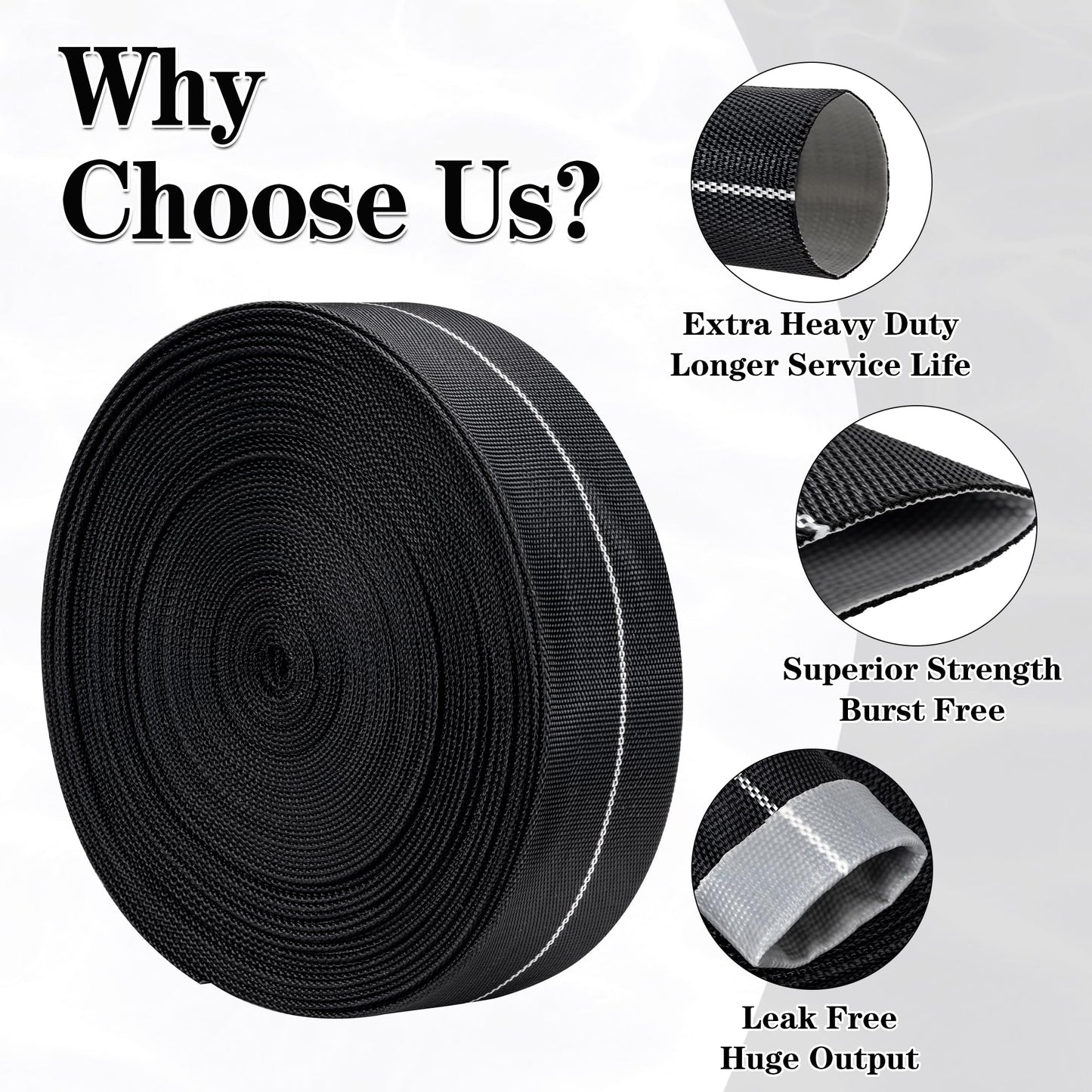 DAVCO Pool Backwash Hose 4” x 100 ft Drain Discharge Hose for Pools, Pump, Sand Filter & Sump Pump, Burst Proof Heavy Duty Lay Flat Drainage Hoses, Anti-UV & Leak Free