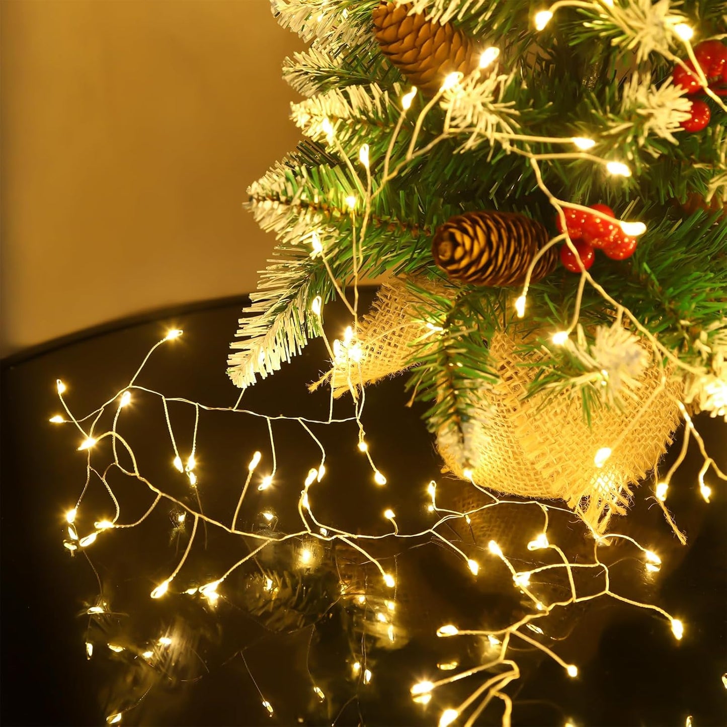 Skiennix Fairy Lights - 10 Feet 200 LEDs Waterproof String Lights with Remote | 8 Lighting Modes, Warm White