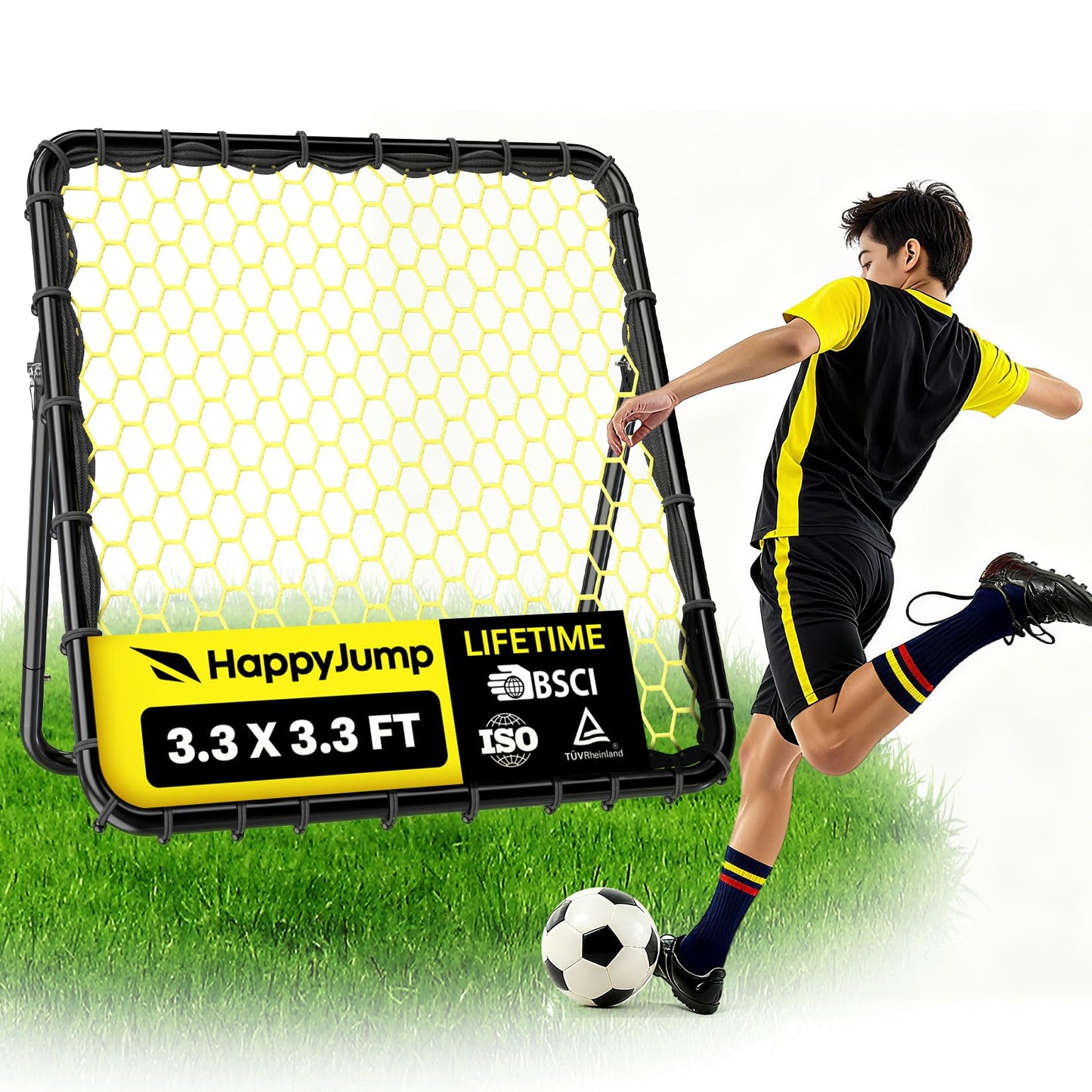 Happy Jump Portable Soccer Rebounder Net for Kids Soccer Training Practice