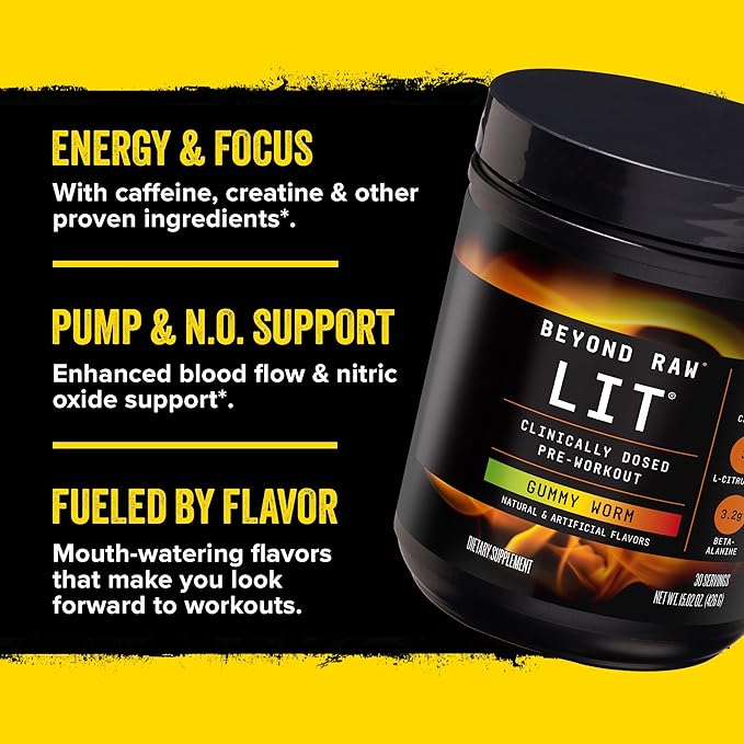 Beyond Raw LIT Pre-Workout - Strawberry Lemonade (30 Servings)