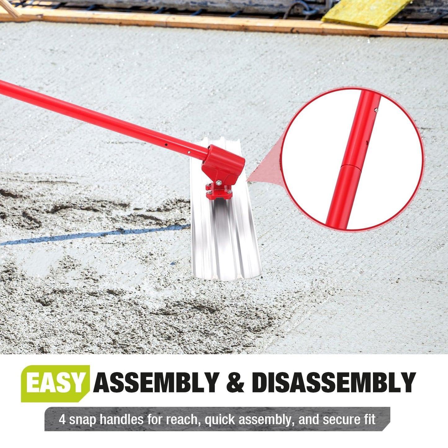 COZONY Bull Float Concrete Tools, 46x8 inch Aluminum Magnesium Alloy Bull Float Concrete Finishing Kit with 4x46" Handles & Bull Float Bracket