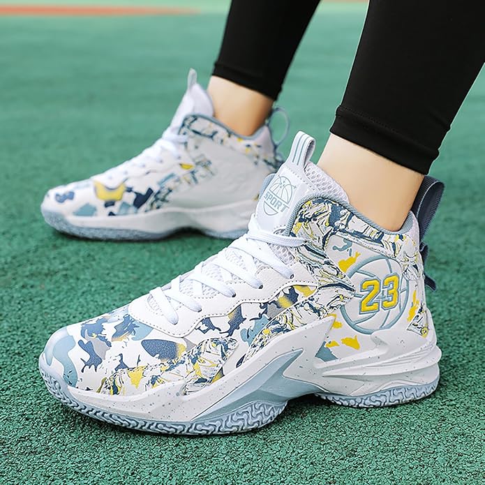 Boys Basketball Shoes Breathable Indoor Athletic Shoes Youth Outdoor Fashion Sneakers Comfortable Basketball Shoes for Girls