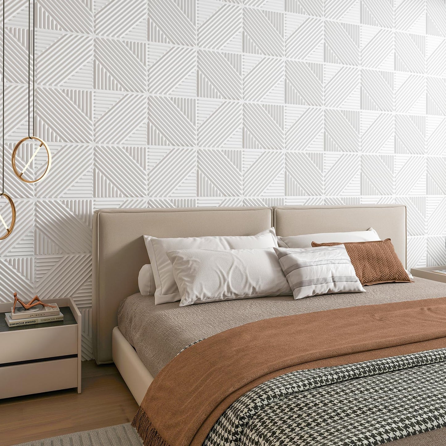 Art3d 33-Pack 3D Wall Panels for Interior Wall Decor, Textured Accent Walls Paneling for Living Room, Bedroom, TV Background, 12"x12" White