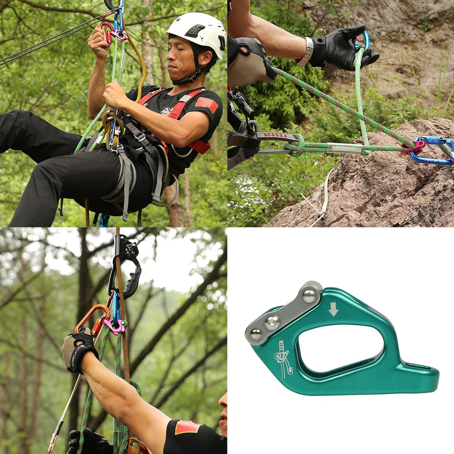 XINNIKESI Camper Accessories, Professional Adjust Cowstail Positioning Lanyard Adjuster for Ascending Rock Climbing Mountaineering Tool