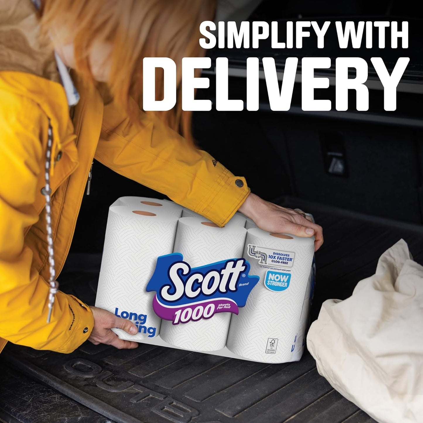 Scott 1000 Toilet Paper - Septic-Safe 1-Ply Tissue | 8 Rolls for Long-Lasting Use