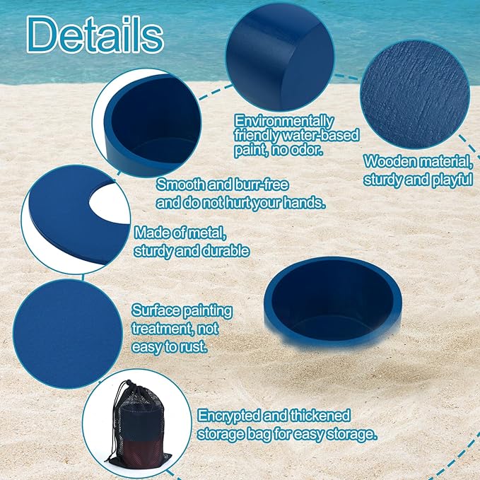 Washer Toss Game Sets Includes 2 Solid Wood Targets and 8 Metal Washers, Portable Beach Cornhole Game Ring Toss Games Outdoor Beach Yard Games for Kids Adults and Family