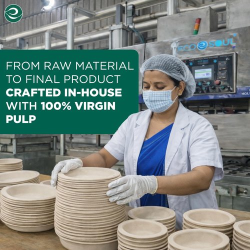 ECO SOUL Compostable Paper Plates 10 Inch, 200 Pack – Heavy Duty Disposable Paper Plates, Biodegradable Sugarcane Bagasse, Durable & Microwave Safe, Unbleached Round Dinner Plates for Party, Picnic